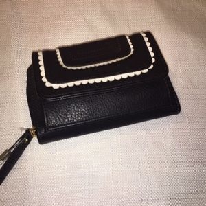 Max Studio Black Wallet w/Ruffle Trim NWT